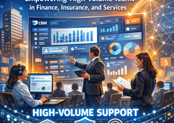 Graphical interface of DashCRM software showing analytics and customer data for finance.