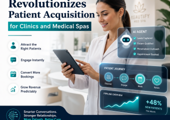 Agentic CRM interface on a computer screen showing patient data and acquisition analytics.