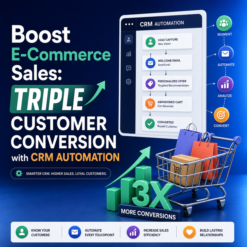 Graph showing increased e-commerce sales and customer conversions using CRM automation.