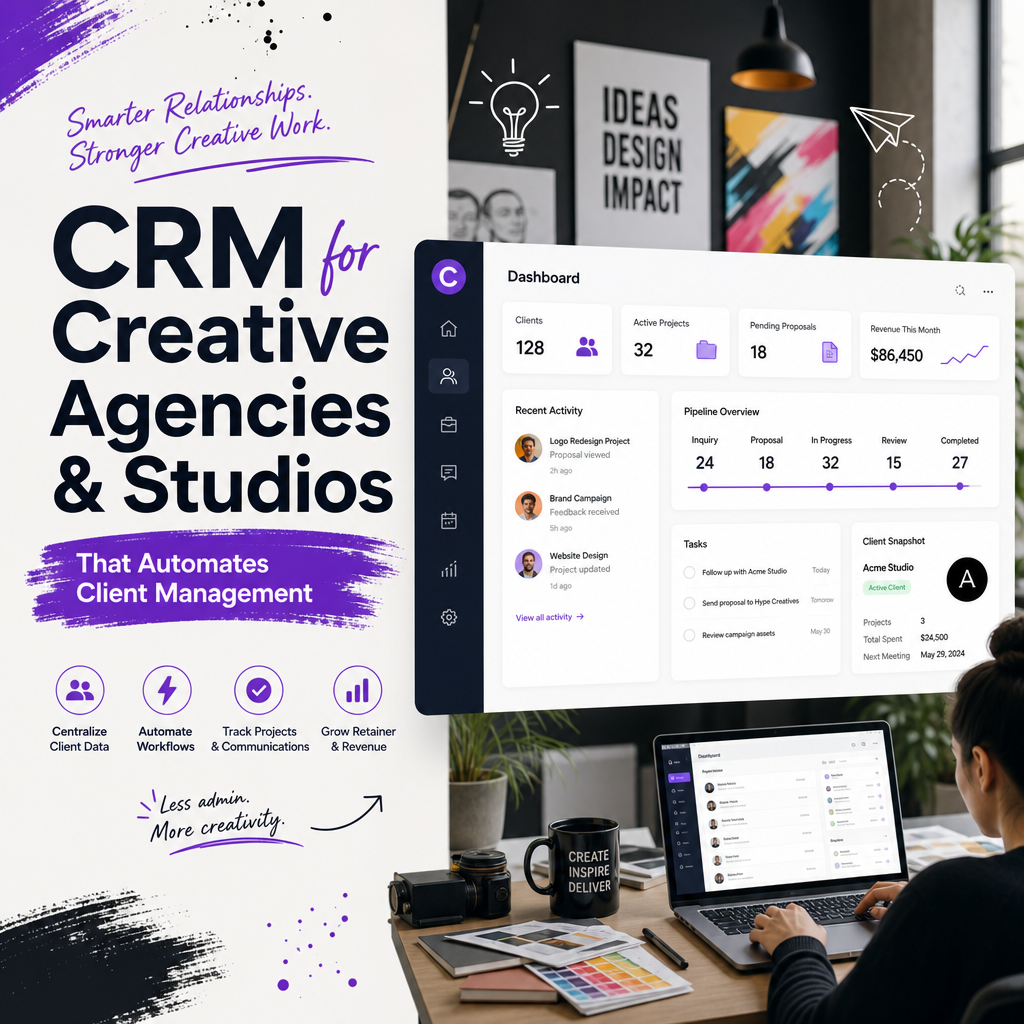 Illustration of CRM for Creative Agencies and Studios That Automates Client Management