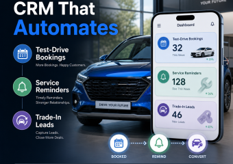 automotive CRM illustration for CRM That Automates Test-Drive Bookings, Service Reminders and Trade-In Leads