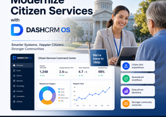 Illustration of How Public Sector Teams Modernize Citizen Services with DASHCRM OS