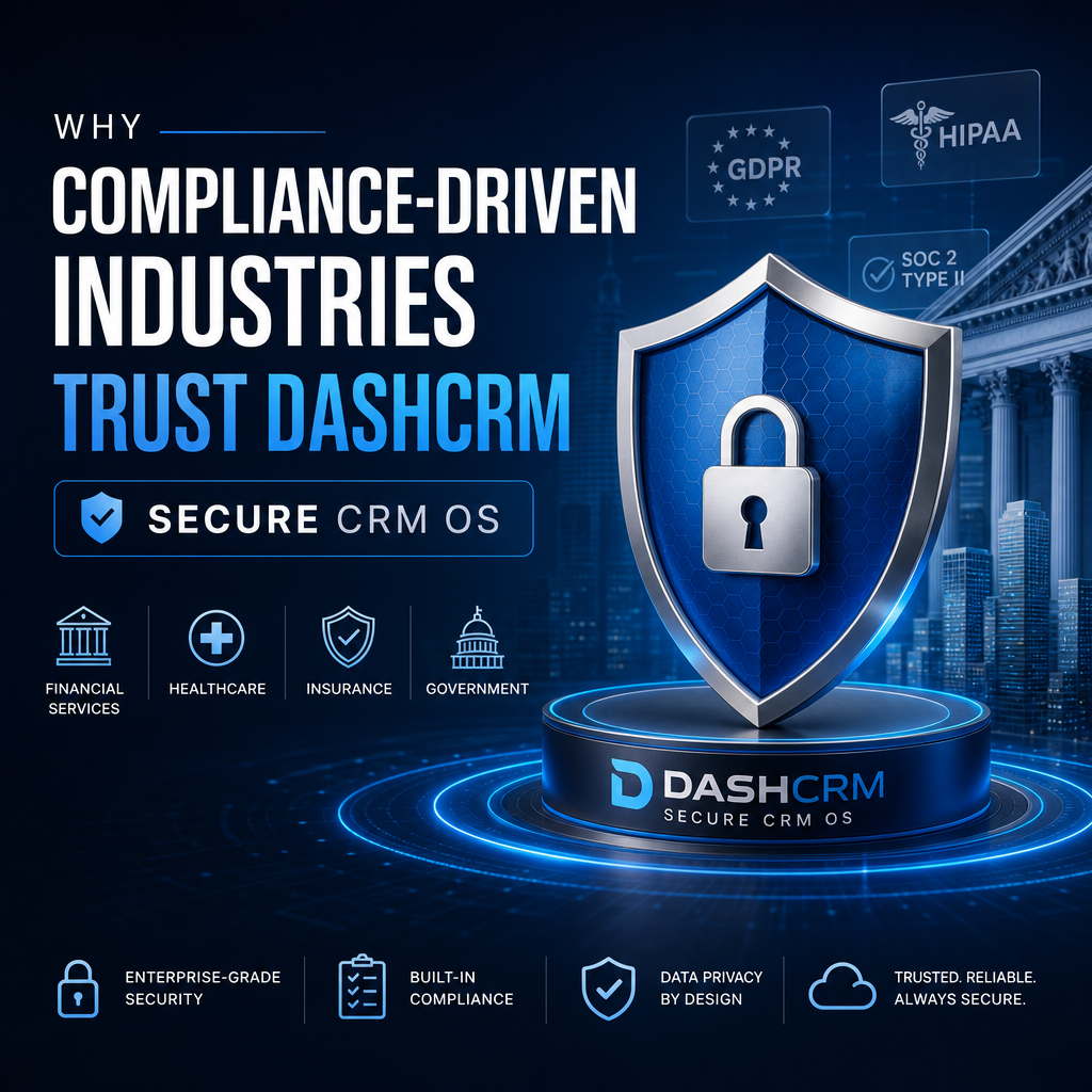 Illustration of Why Compliance-Driven Industries Trust DASHCRM Secure CRM OS